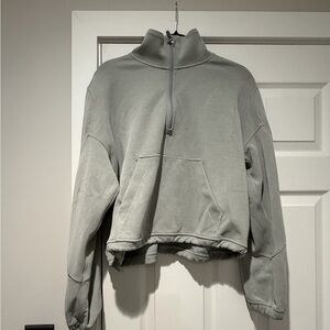 Auth. ✅ RARE Lululemon Softstreme Brushed Half-Zip in “Jade Grey” Size 12 💚🩶